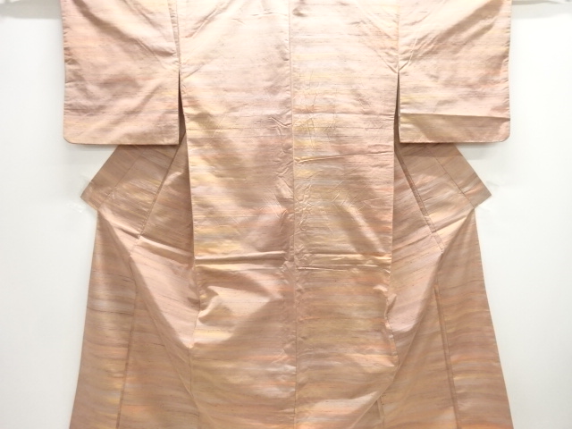 JAPANESE KIMONO / ANTIQUE KIMONO / SILK / FUSHI TSUMUGI / WOVEN STRIPE